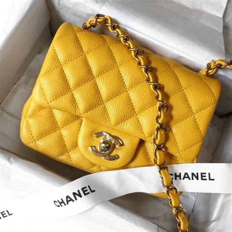 yellow chanel mini bag